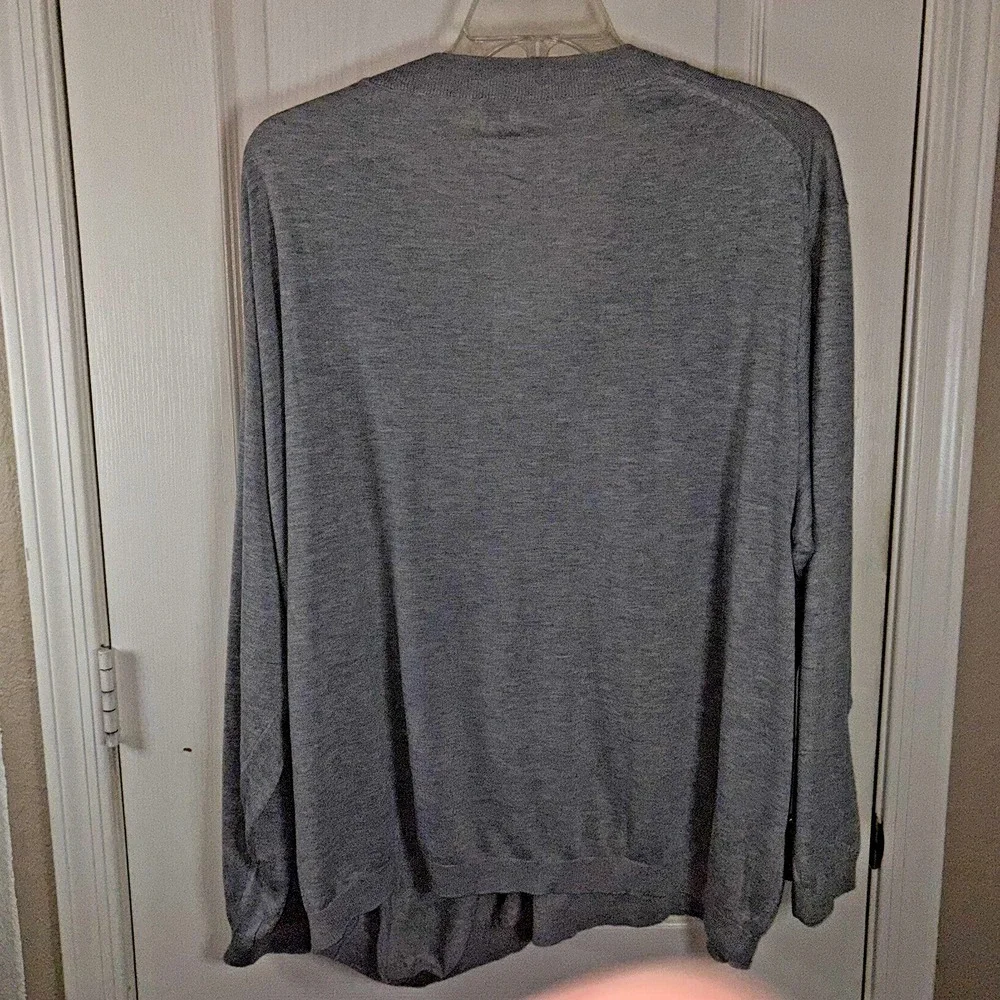 A New Day Men's‎ V-Neck Sweater 3XL Gray NWT Soft Eco Blend Pullover Lightweight